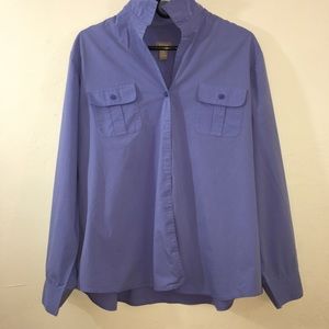 Chico's Women’s Blue Button down  Shirt Size 3